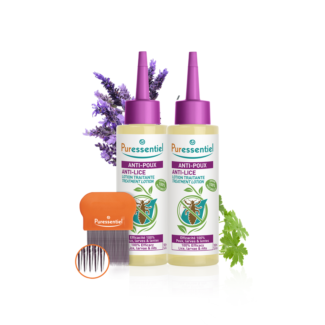 Duo Head Lice Treatment Lotions + Comb